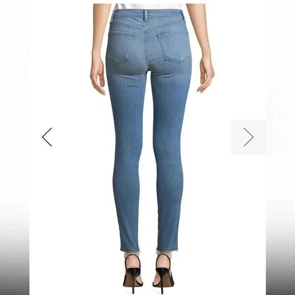 J Brand | Maria High-Rise Skinny Jeans with Snake-Print Panels - Picture 4 of 13